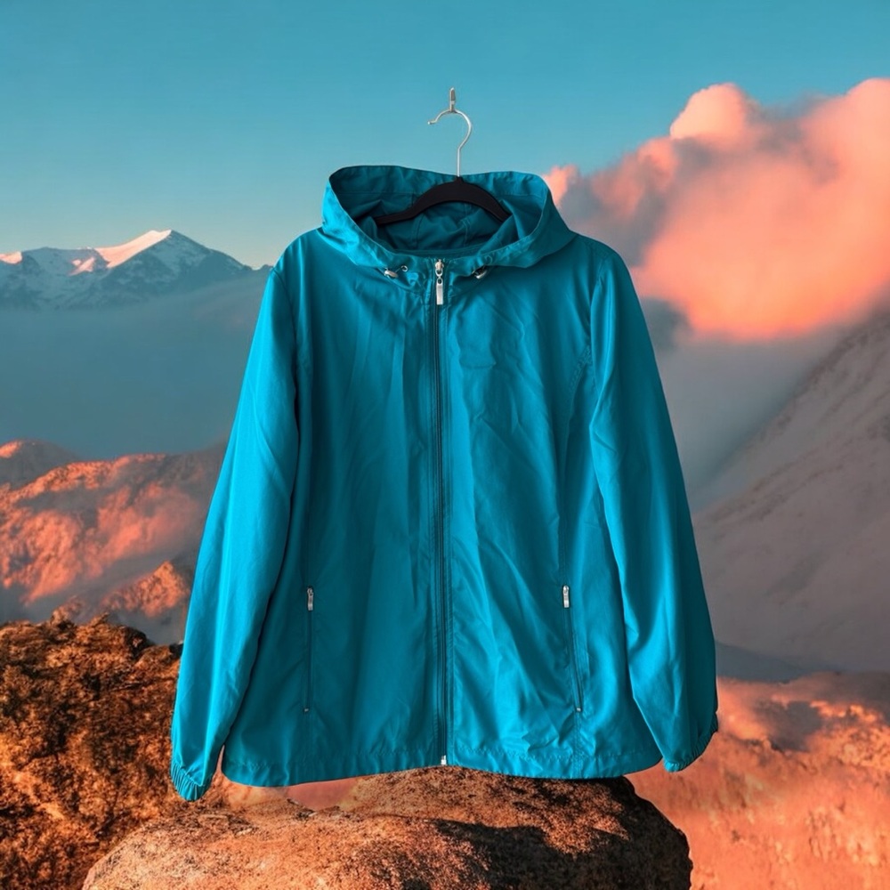 Northern Reflections Packaway Lightweight Teal Jacket - Picture 13 of 13